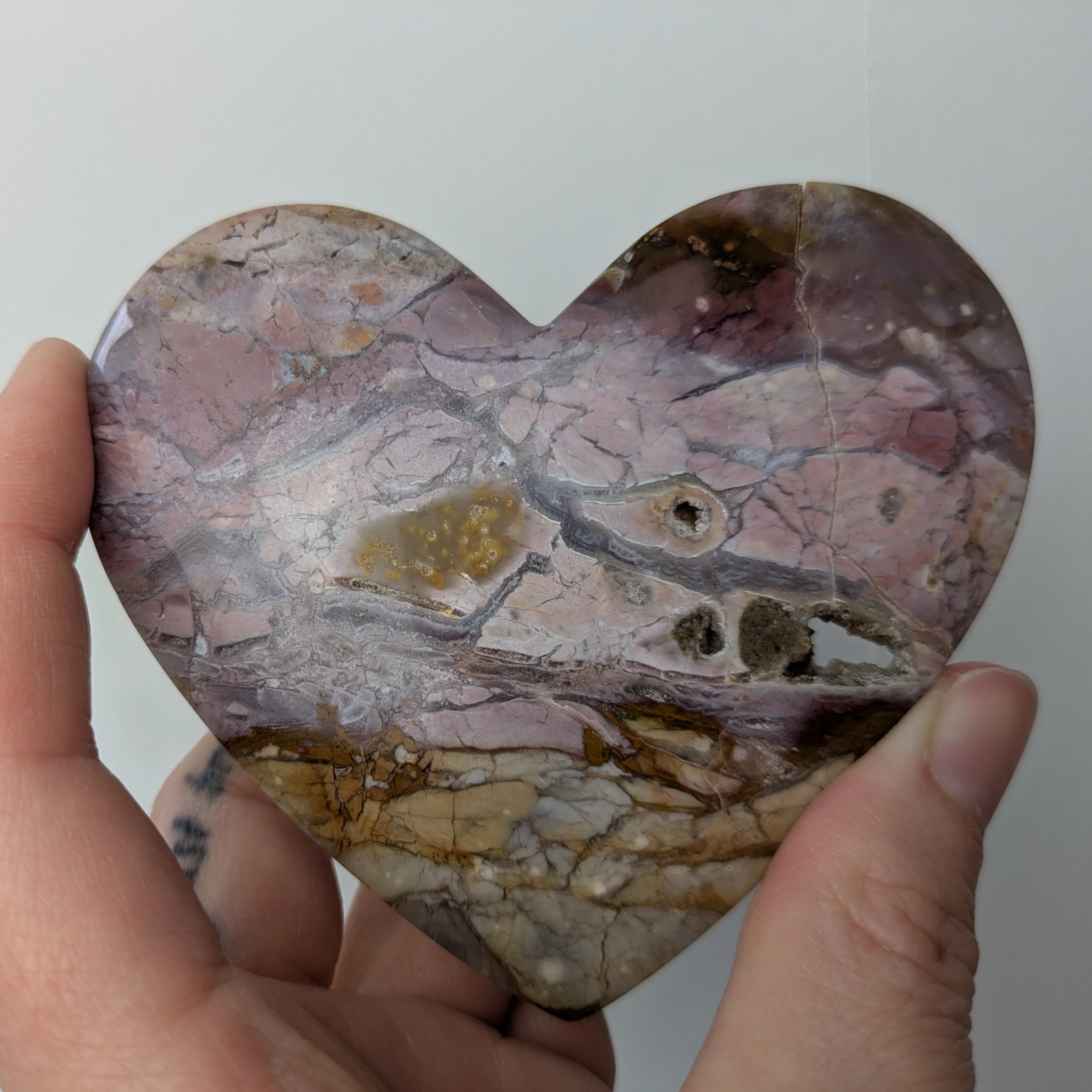 Roze chalcedoon hart | Marga Jacobs