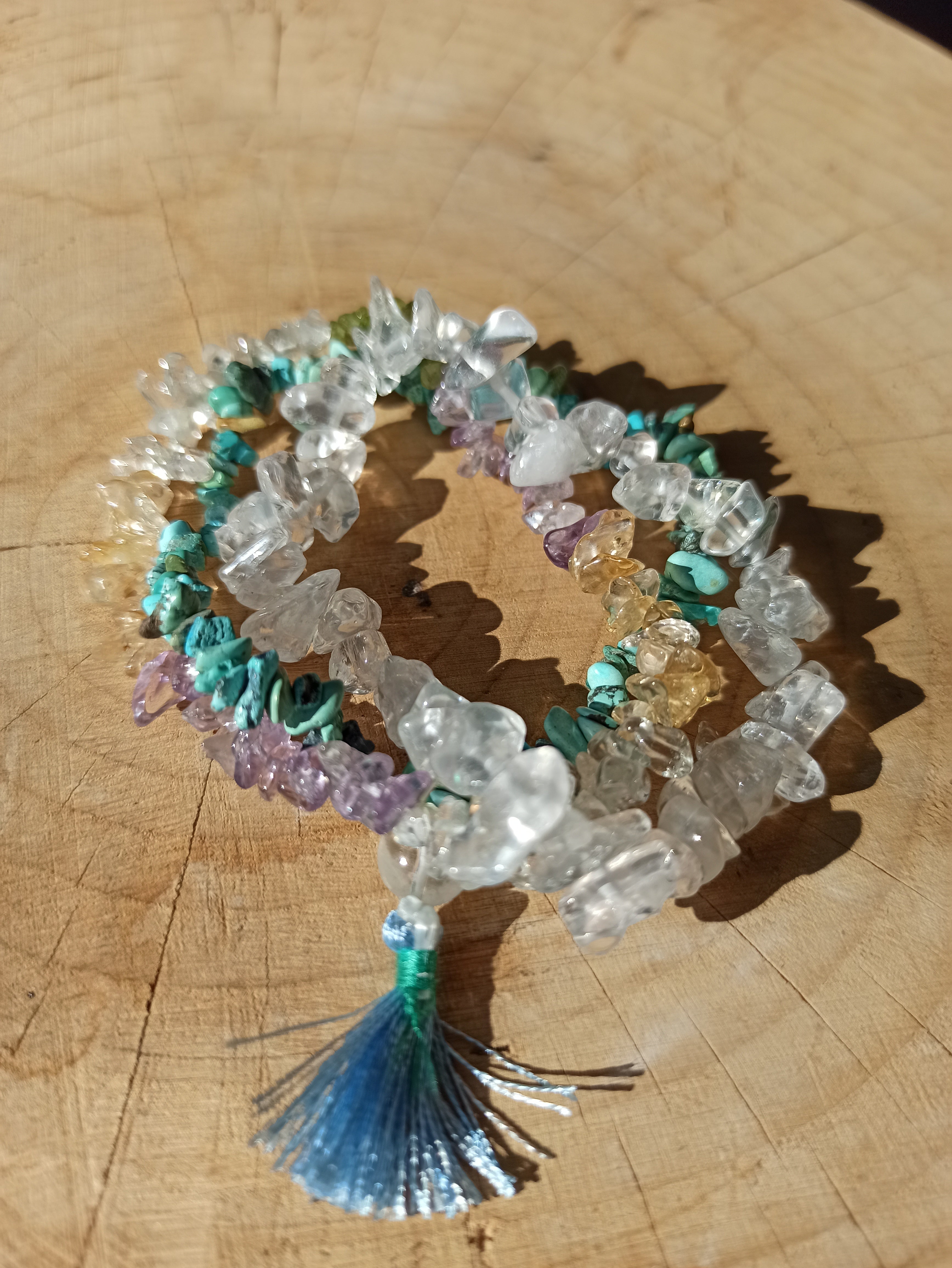 Amethist - Citrien - Bergkristal - Peridoot edelsteen armband split | Marga Jacobs
