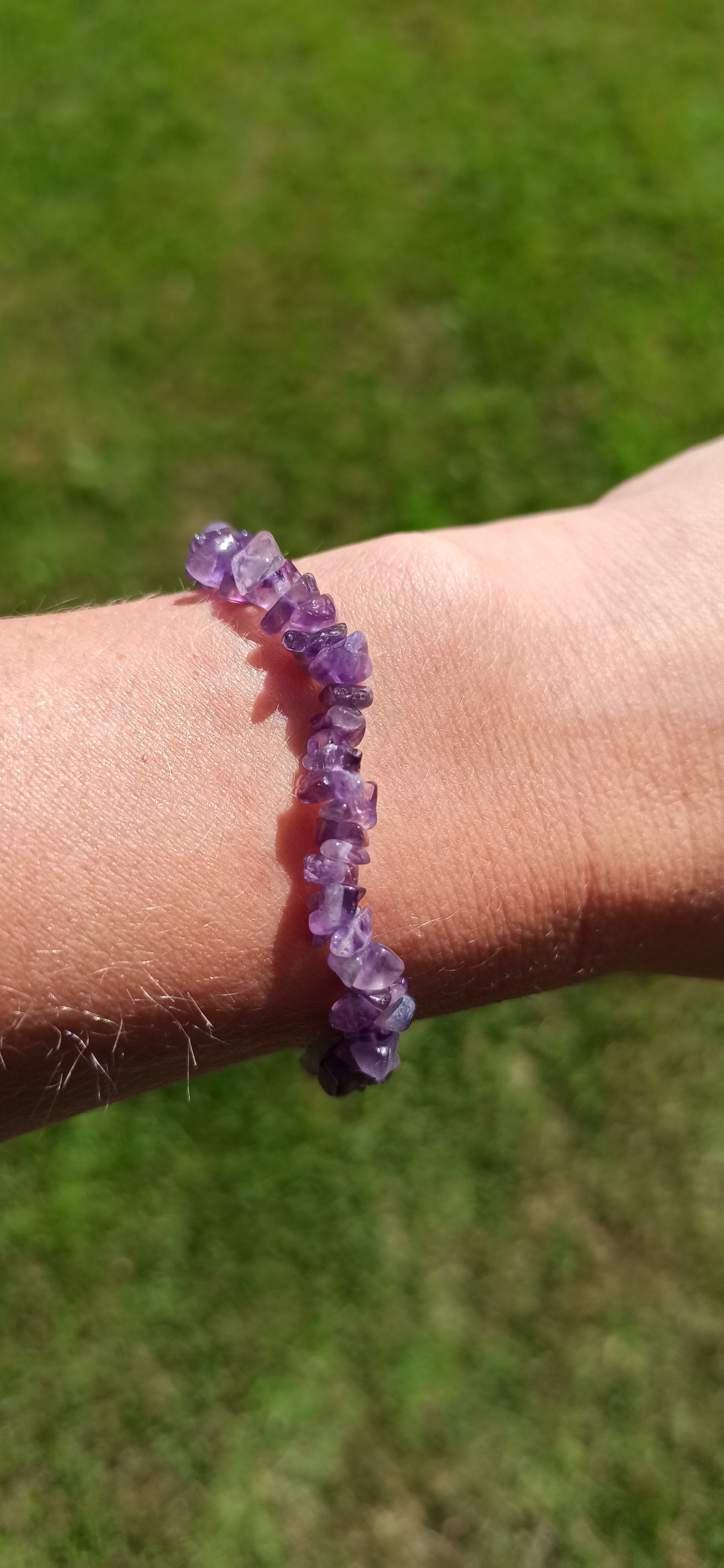 Amethist edelsteen armband split met flosje | Marga Jacobs