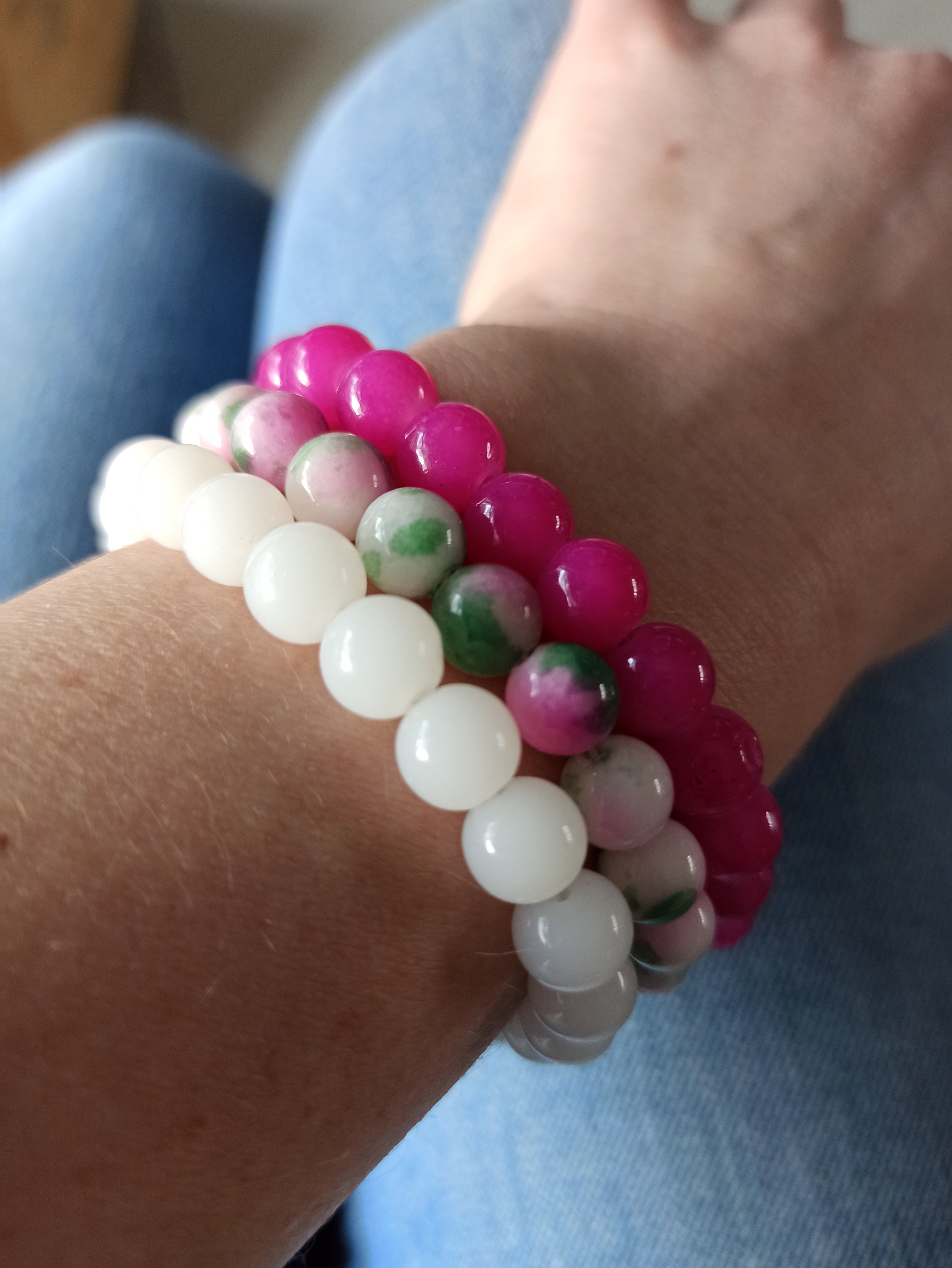 Roze Agaat edelsteen armband | Marga Jacobs