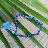 Sodaliet edelsteen armband split met flosje | Marga Jacobs