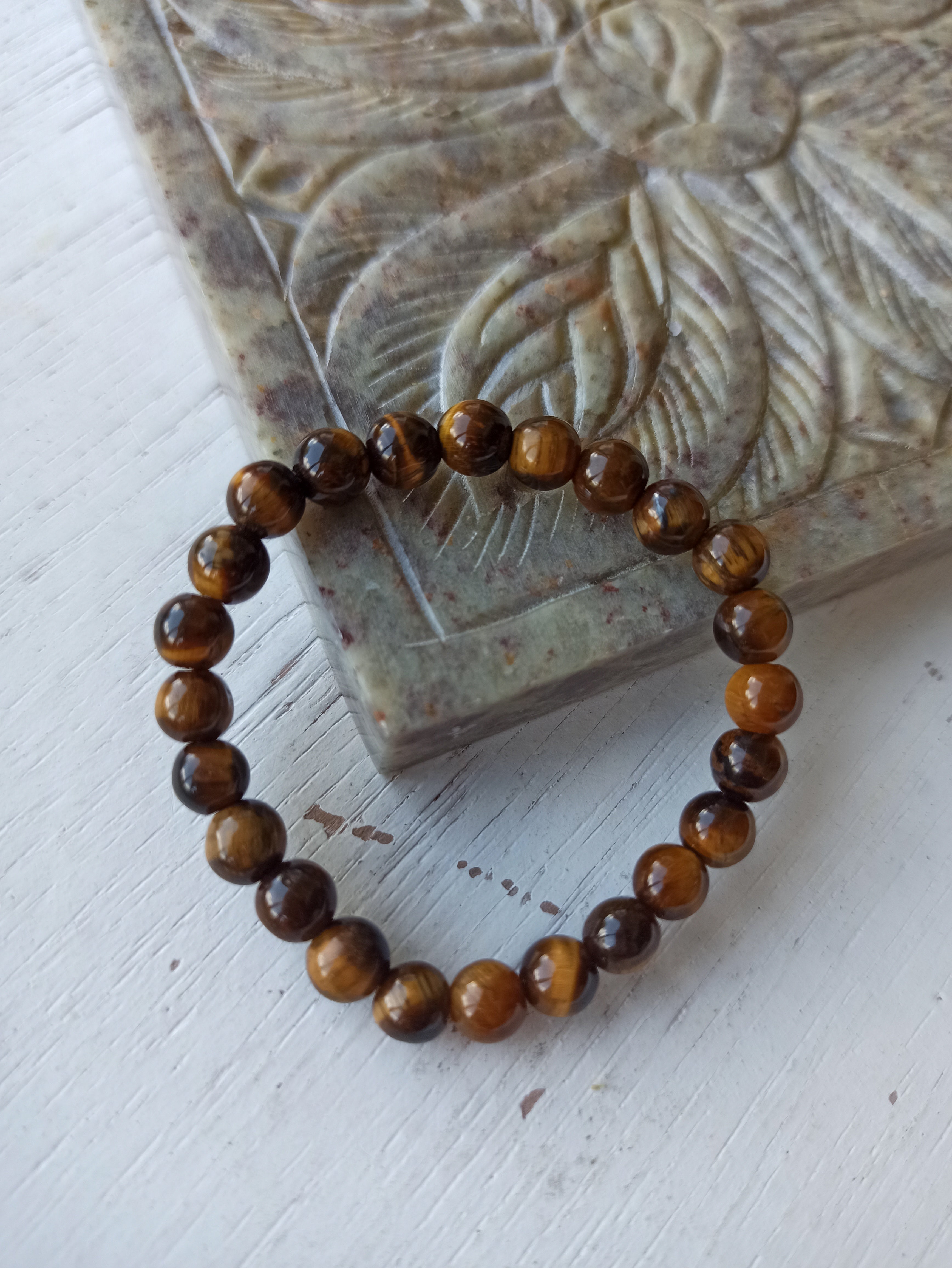 Edelsteen armband kind tijgeroog