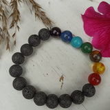 Lavasteen armband met chakrasteentjes | Marga Jacobs