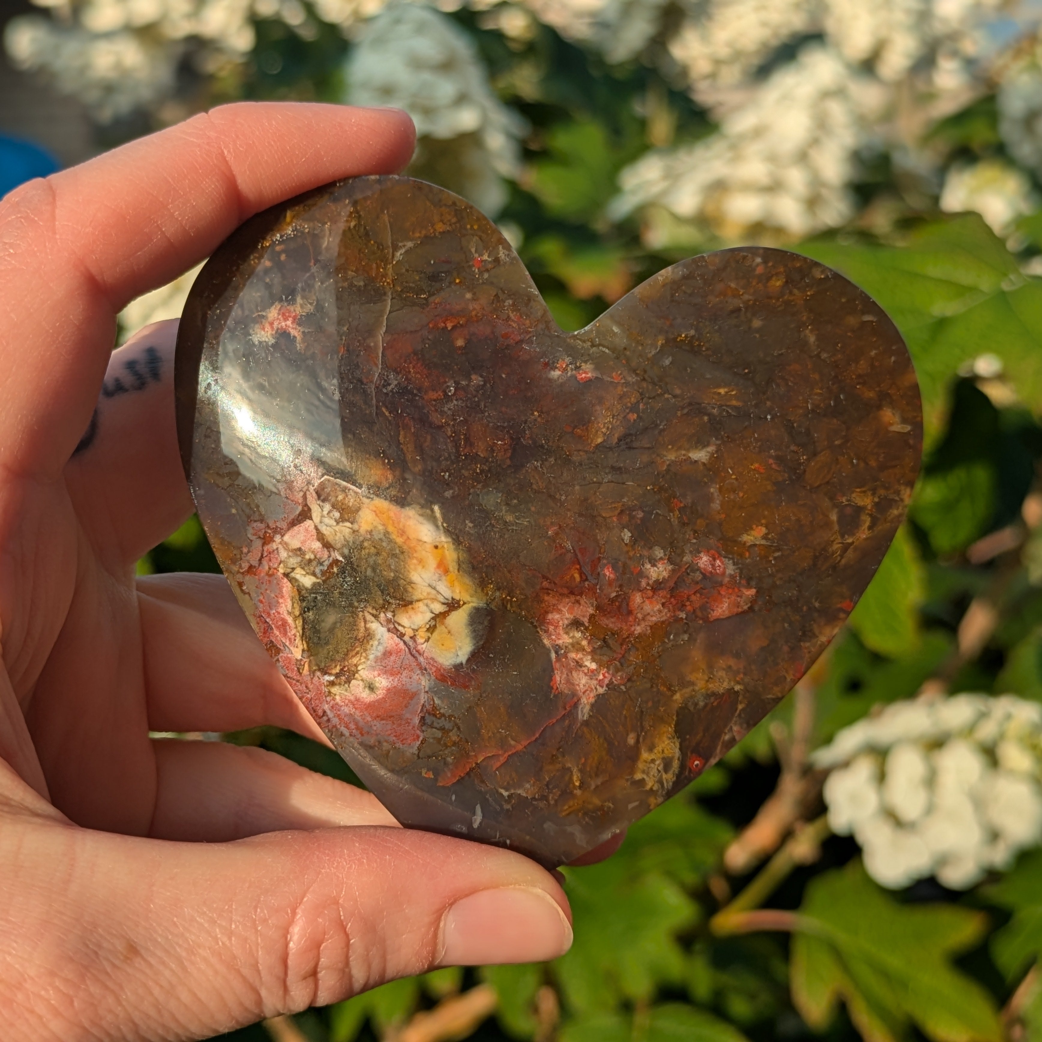Roze chalcedoon hart | Marga Jacobs