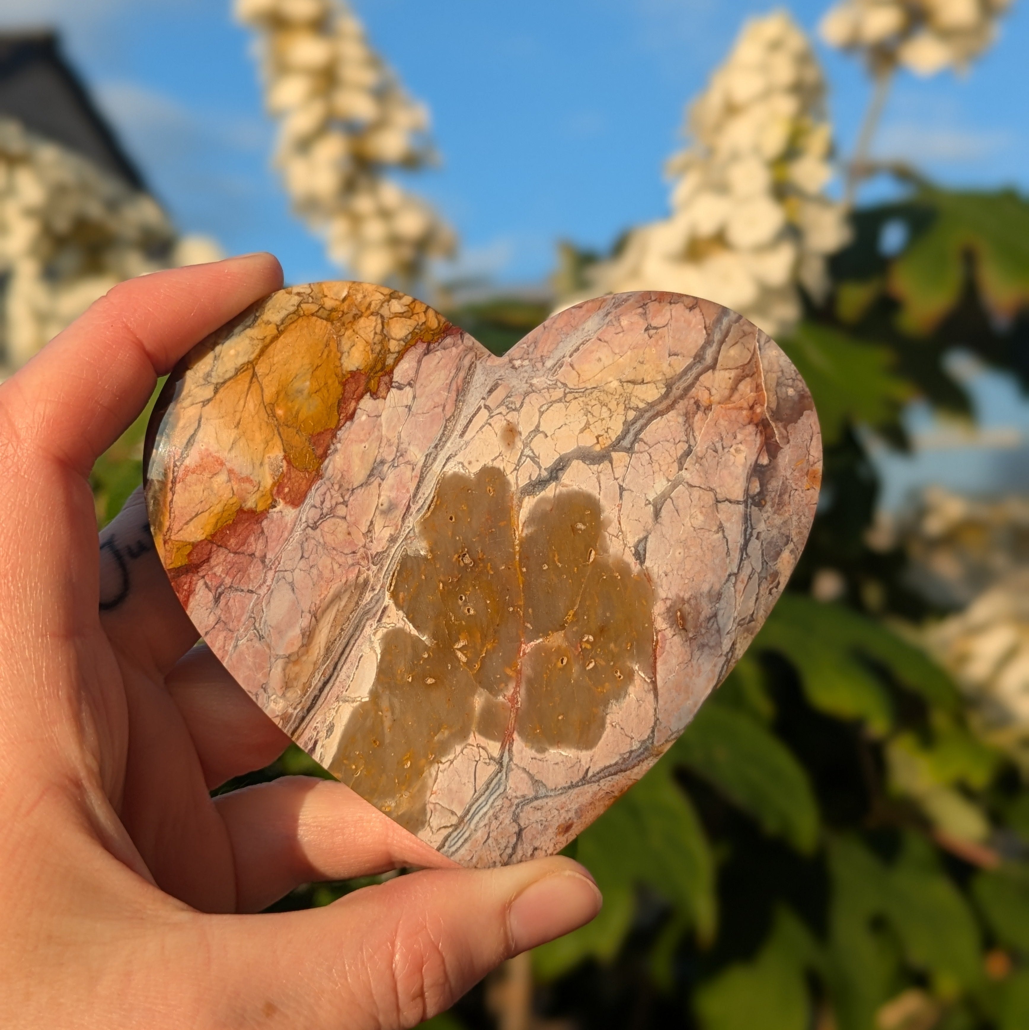 Roze chalcedoon hart | Marga Jacobs