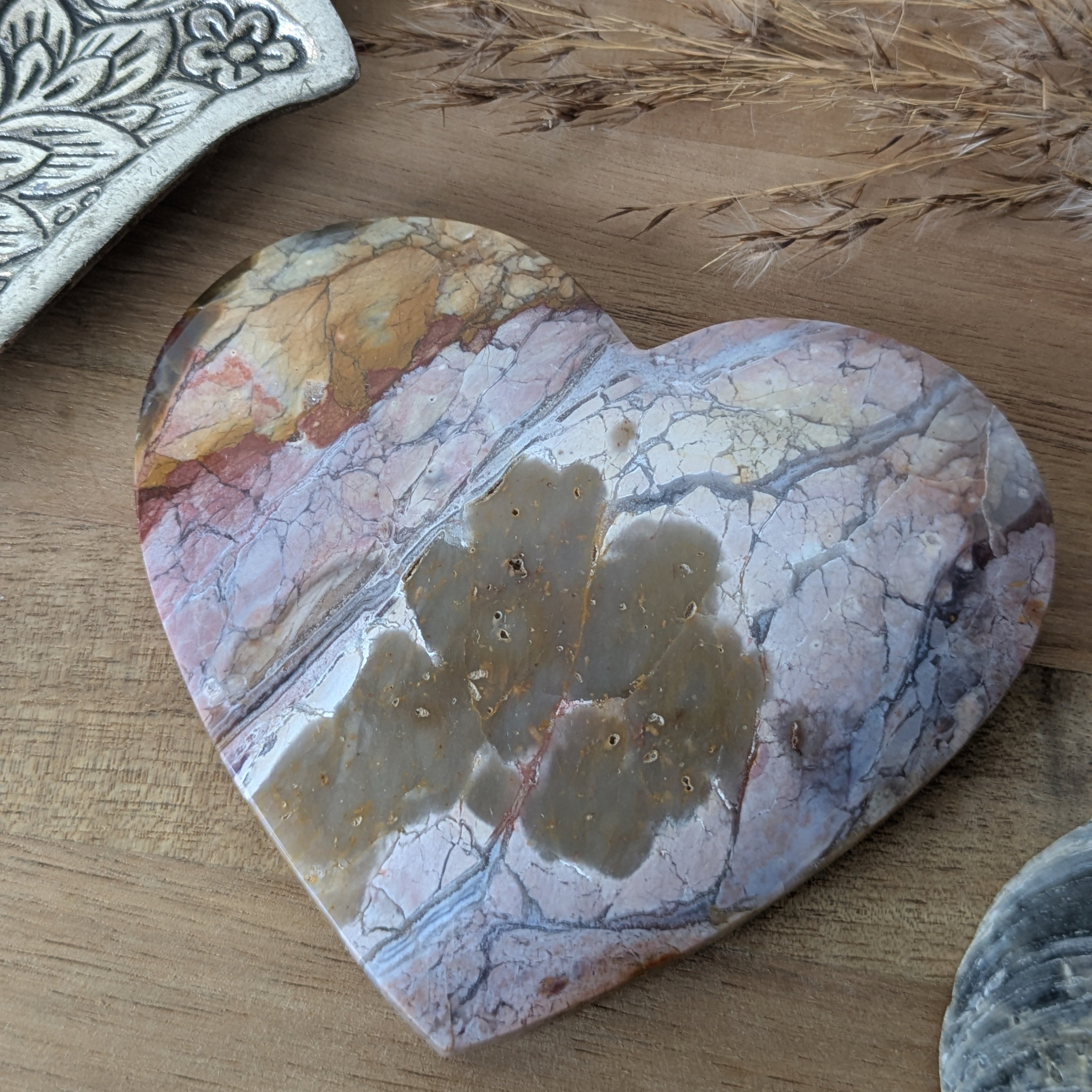 Roze chalcedoon hart | Marga Jacobs
