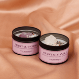 Crystal candle ~ Uchu Reminders – curated crystal by Marga Jacobs | rust, symboliek en intuïtieve zelfzorg