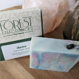 Edelsteenzeep Aurora | Munt en obsidiaan – curated crystal by Marga Jacobs | rust, symboliek en intuïtieve zelfzorg