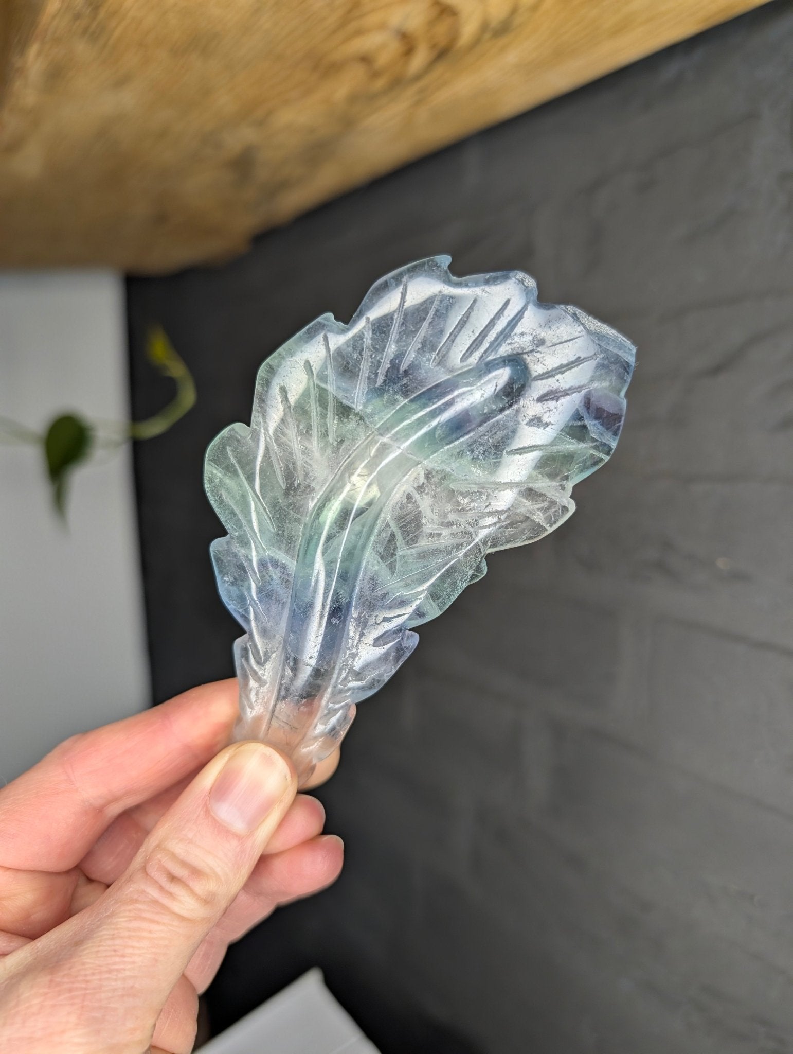 Fluoriet veer – curated crystal by Marga Jacobs | rust, symboliek en intuïtieve zelfzorg