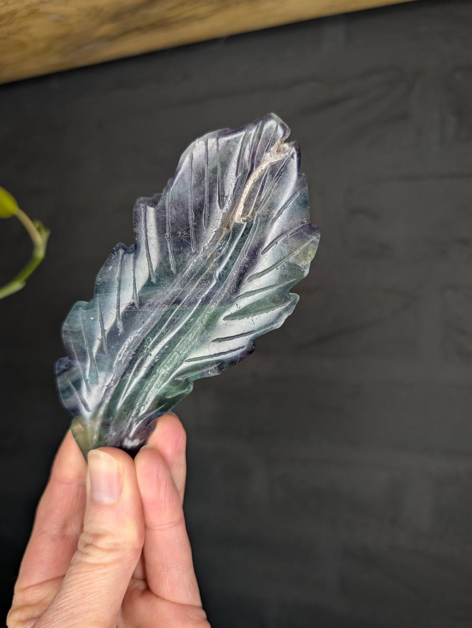 Fluoriet veer – curated crystal by Marga Jacobs | rust, symboliek en intuïtieve zelfzorg