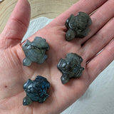Mini labradoriet schildpadje – curated crystal by Marga Jacobs | rust, symboliek en intuïtieve zelfzorg