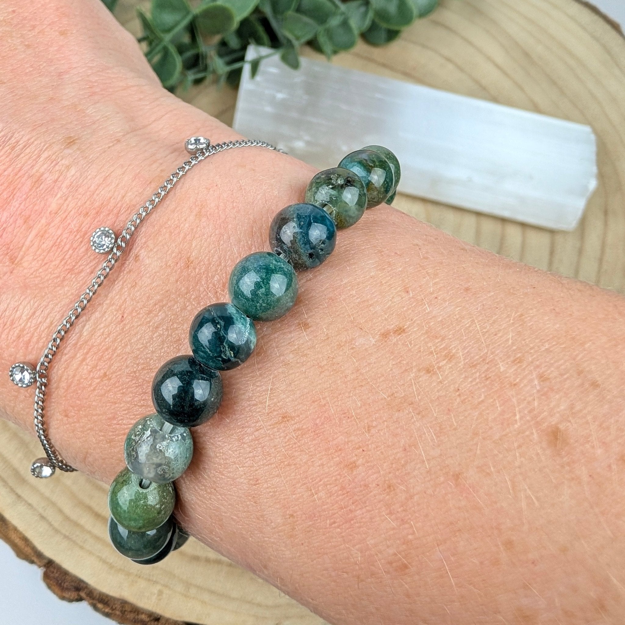 Mosagaat armband 8 mm – curated crystal by Marga Jacobs | rust, symboliek en intuïtieve zelfzorg
