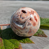 Roze Crazy Lace agaat bol 2 – curated crystal by Marga Jacobs | rust, symboliek en intuïtieve zelfzorg