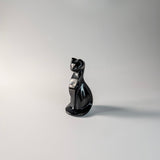 Zwarte obsidiaan kat – bijzondere edelsteen, zorgvuldig gekozen door Marga Jacobs
