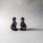 Zwarte obsidiaan kat – bijzondere edelsteen, zorgvuldig gekozen door Marga Jacobs