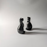 Zwarte obsidiaan kat – bijzondere edelsteen, zorgvuldig gekozen door Marga Jacobs