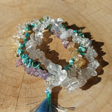 Amethist - Citrien - Bergkristal - Peridoot edelsteen armband split | Marga Jacobs