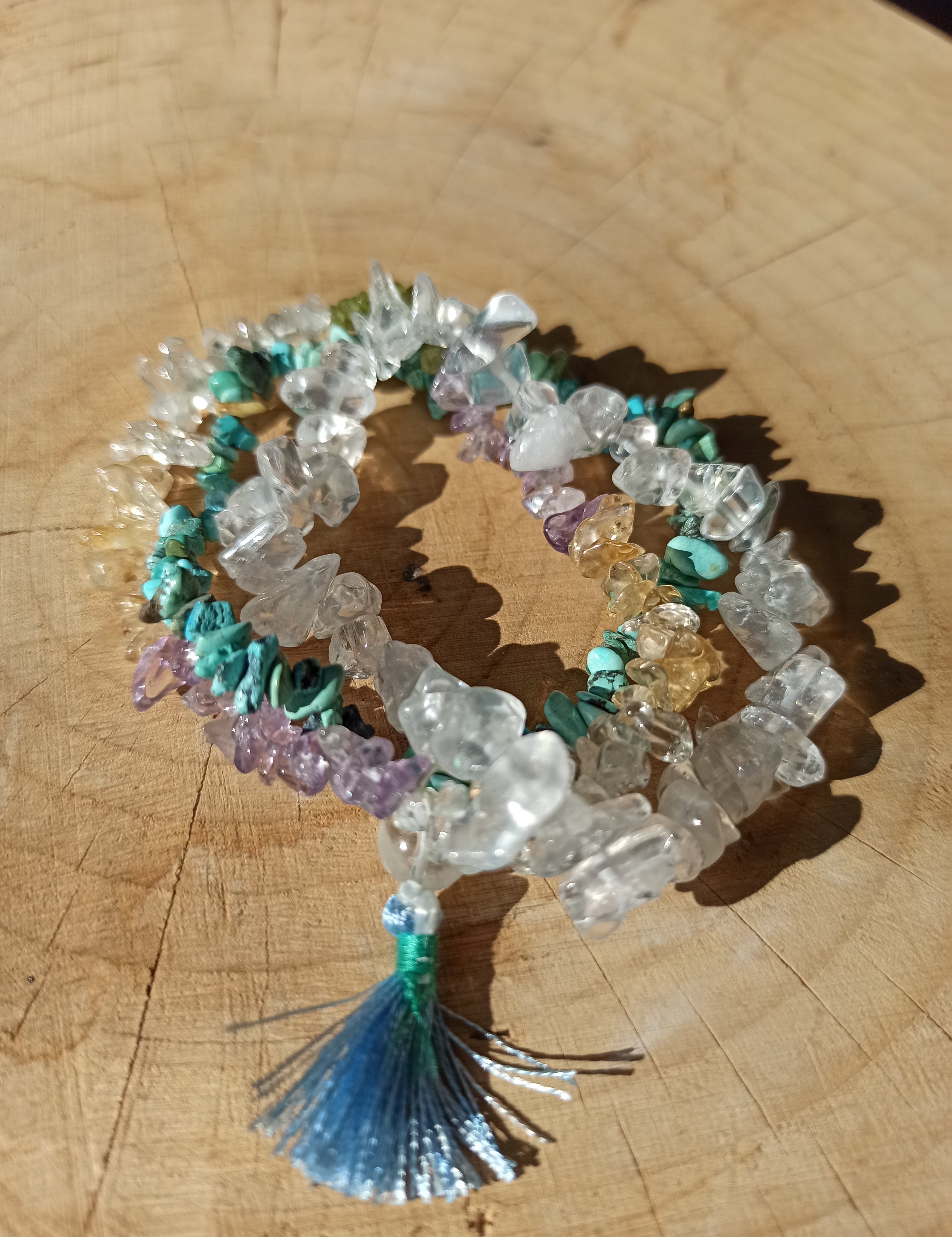 Amethist - Citrien - Bergkristal - Peridoot edelsteen armband split | Marga Jacobs