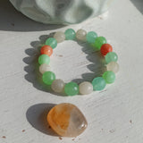 Bergkristal - Groene Agaat - Carneool (facet) edelsteen armband | Marga Jacobs