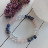 Bergkristal - Amethist - Sodaliet edelsteen armband | 8 mm | Marga Jacobs