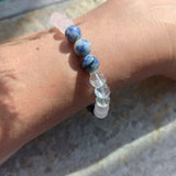 Bergkristal - Amethist - Sodaliet edelsteen armband | 8 mm | Marga Jacobs