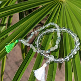Bergkristal edelsteen armband met flosje | 8 mm | Marga Jacobs