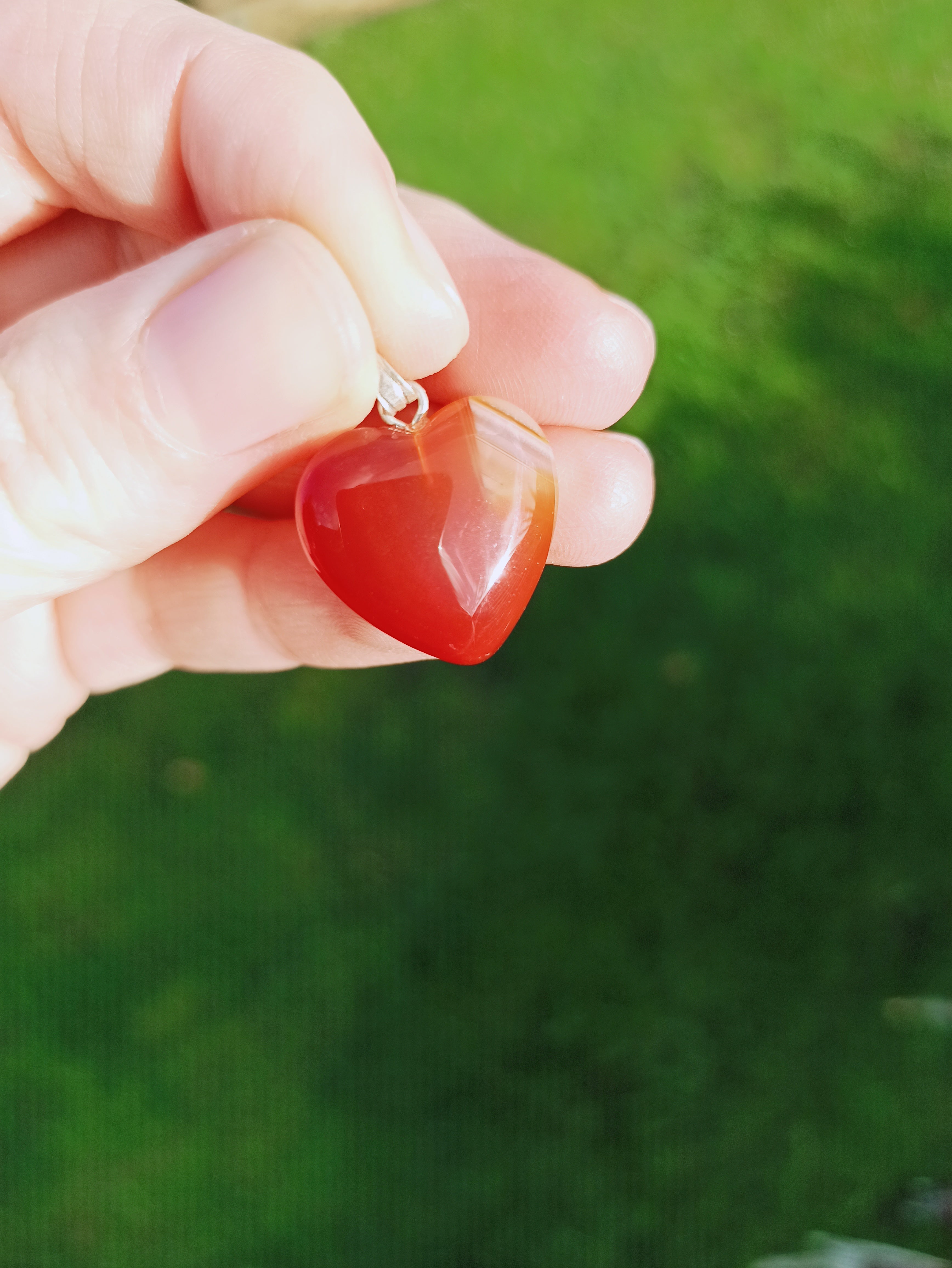 Carneool edelsteen hanger hart | Marga Jacobs