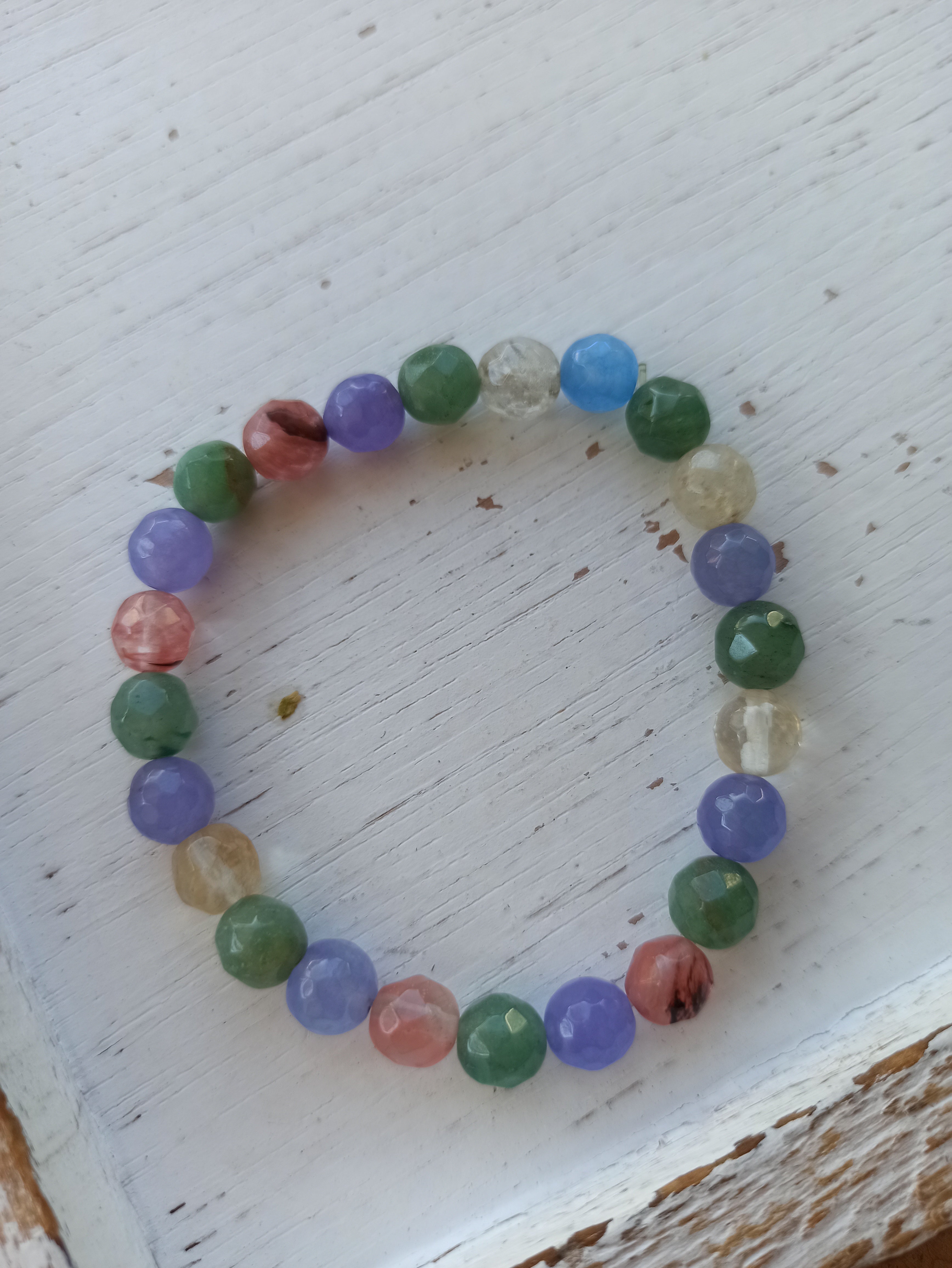 Cherry Opaal - Aventurijn - Gele Opaal - Agaat (facet) edelsteen armband | 8 mm | Marga Jacobs