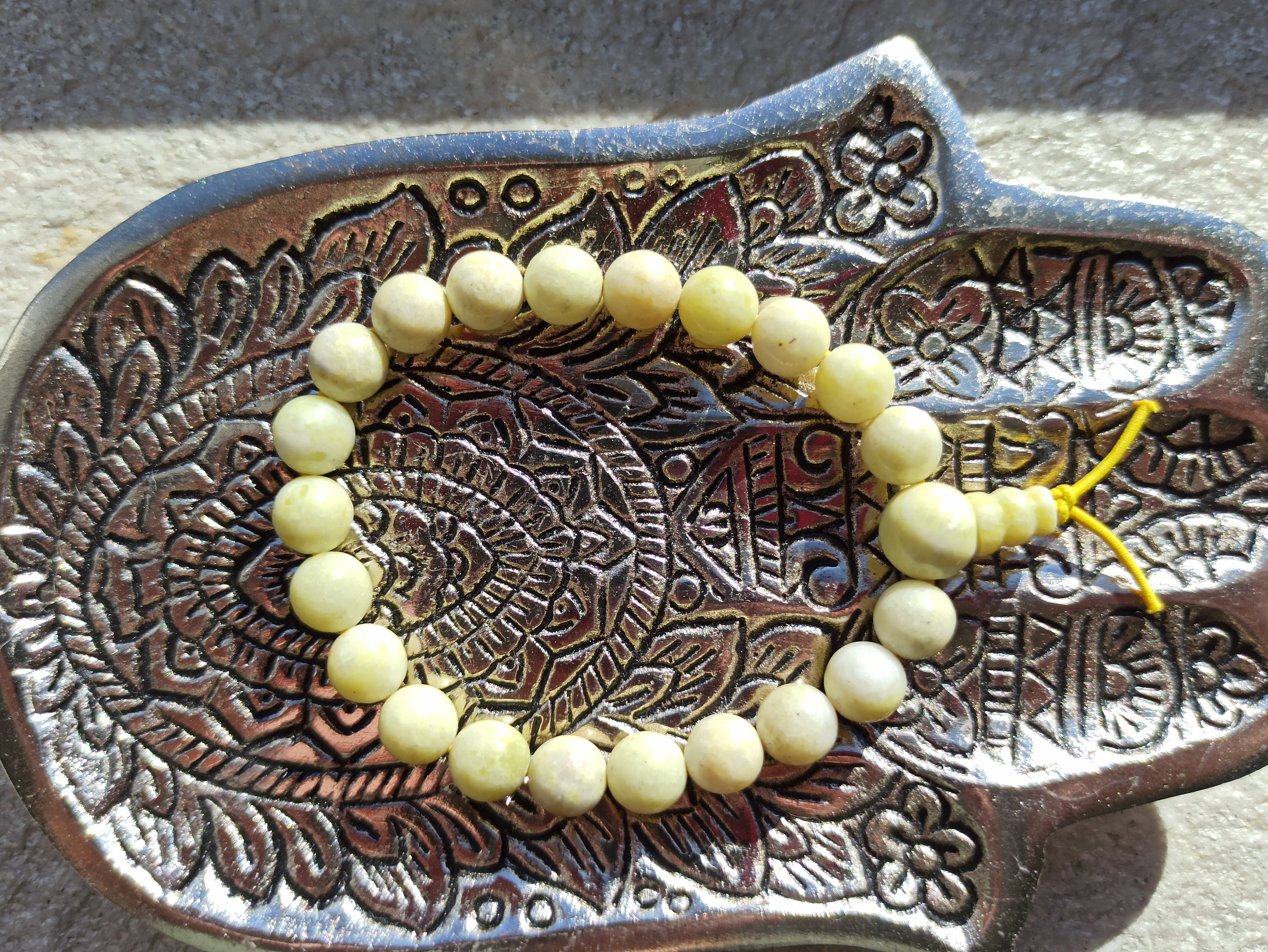 Citroen Chrysopraas edelsteen armband | Marga Jacobs