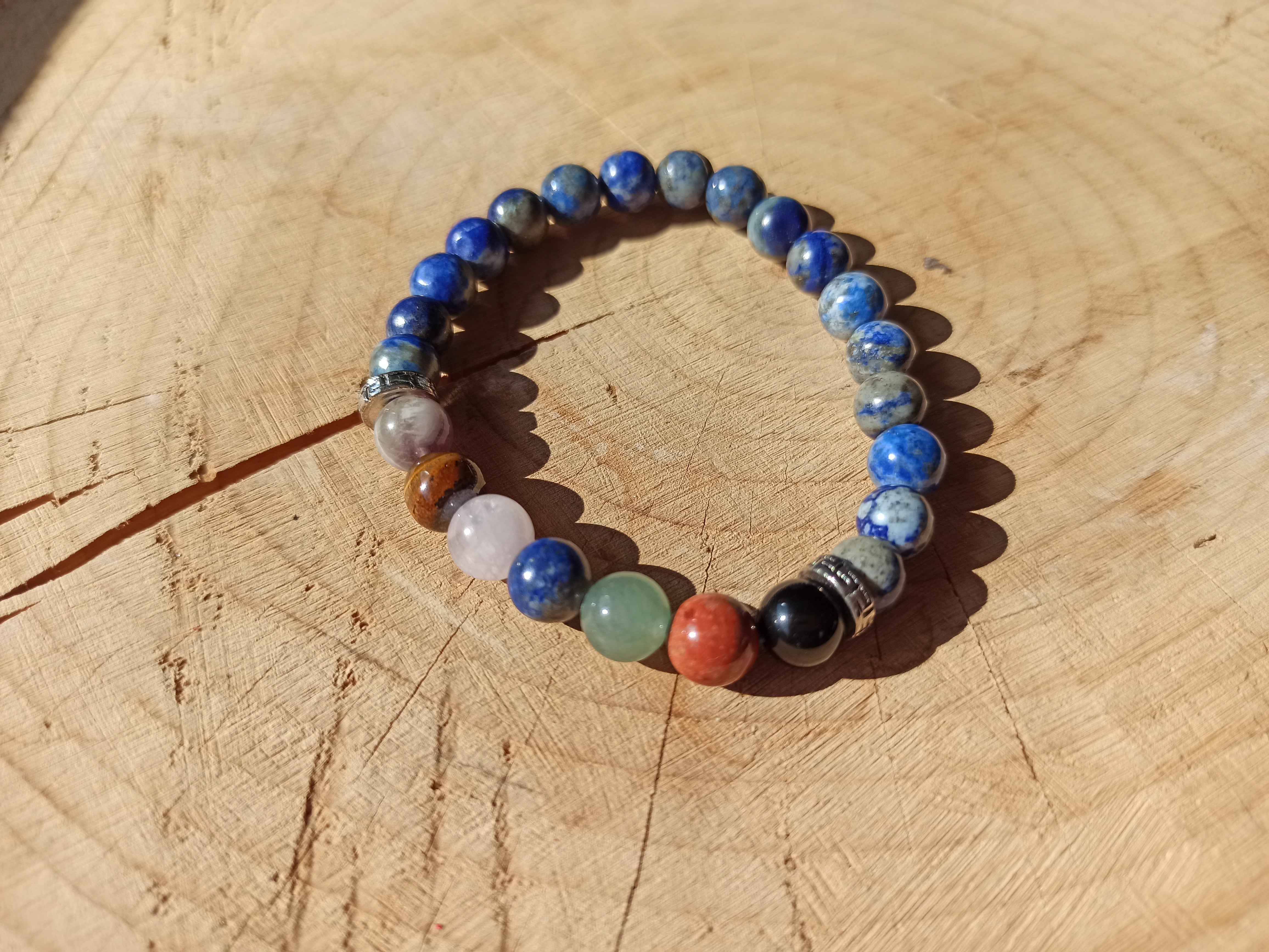 Lapis Lazuli edelsteen armband met chakrastenen | Marga Jacobs
