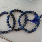 Lapis Lazuli edelsteen armband met flosje | Marga Jacobs
