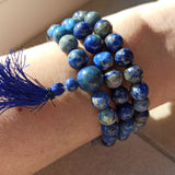 Lapis Lazuli edelsteen armband met flosje | Marga Jacobs
