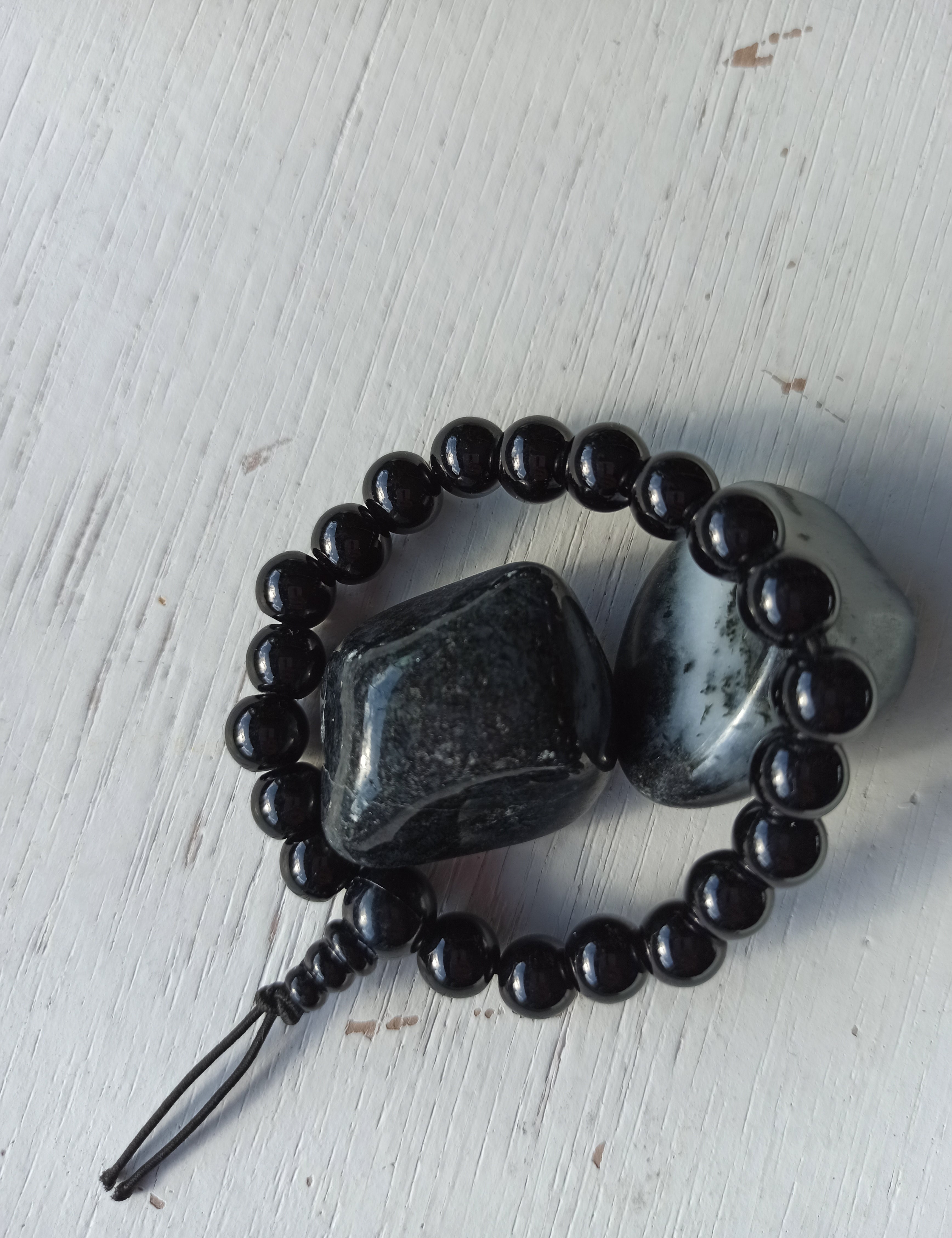 Obsidiaan edelsteen armband | Marga Jacobs