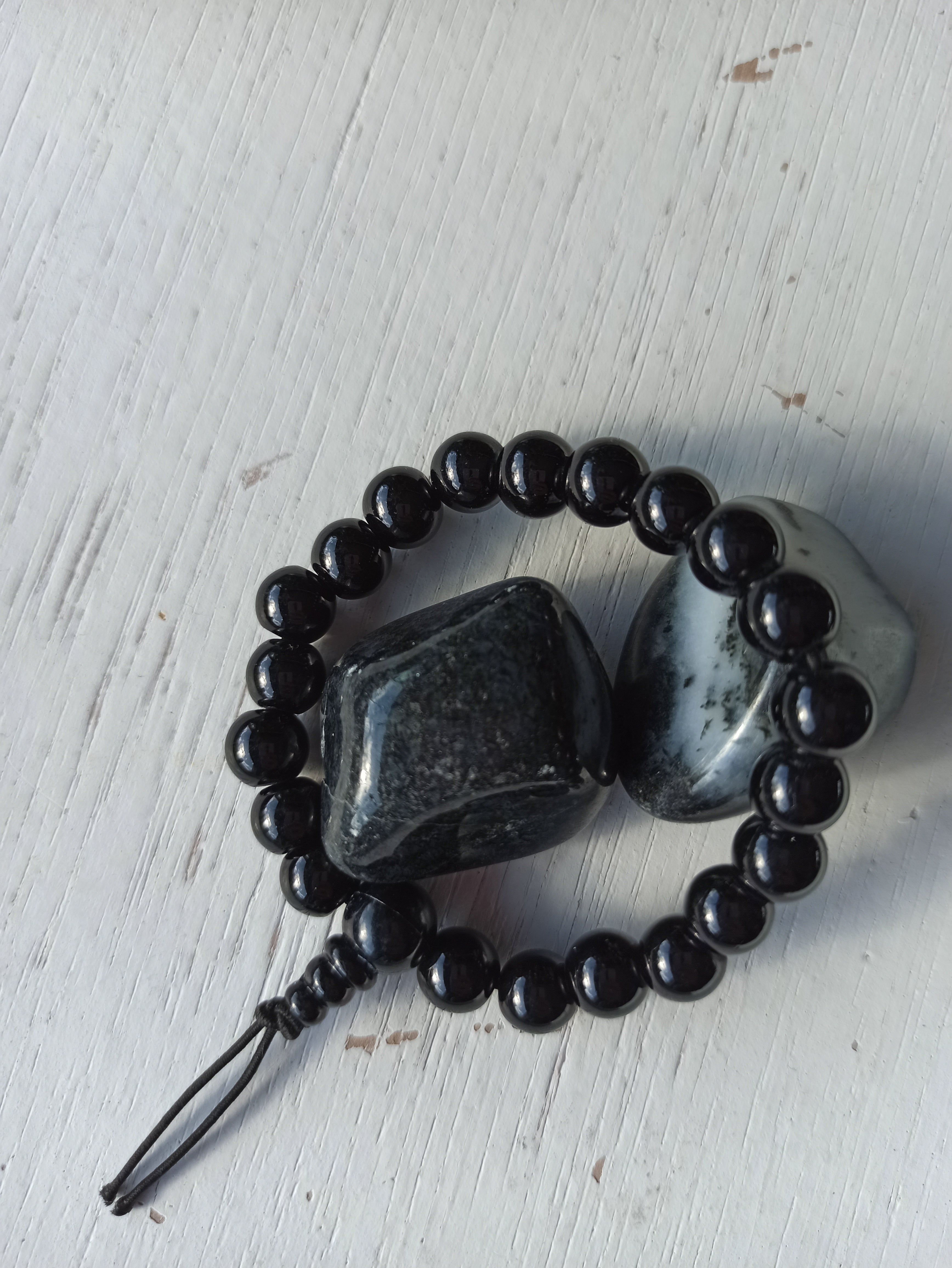 Obsidiaan edelsteen armband | Marga Jacobs