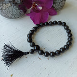Onyx edelsteen armband met flosje | 8 mm | Marga Jacobs