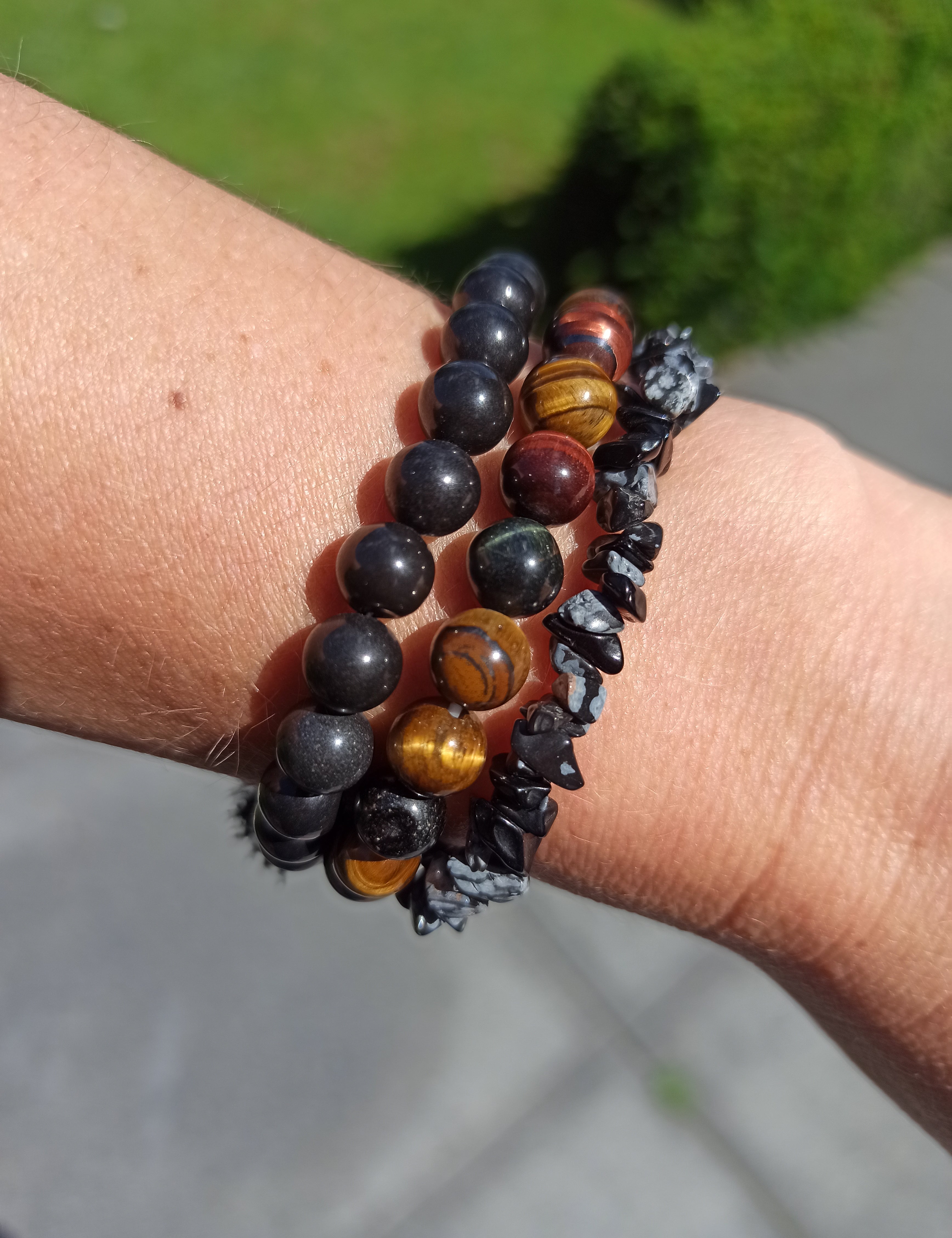 Onyx edelsteen armband met flosje | 8 mm | Marga Jacobs