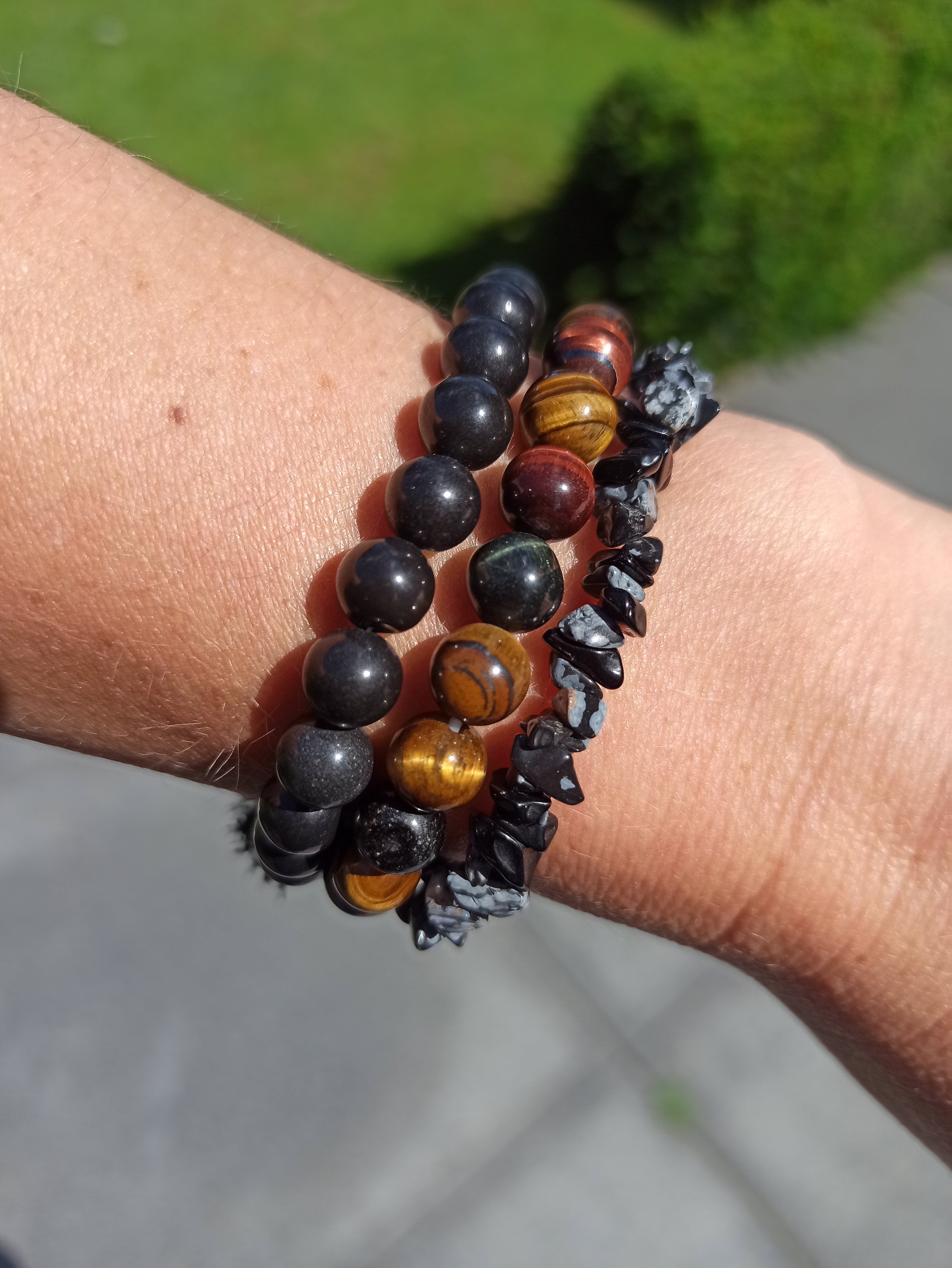 Onyx edelsteen armband met flosje | 8 mm | Marga Jacobs