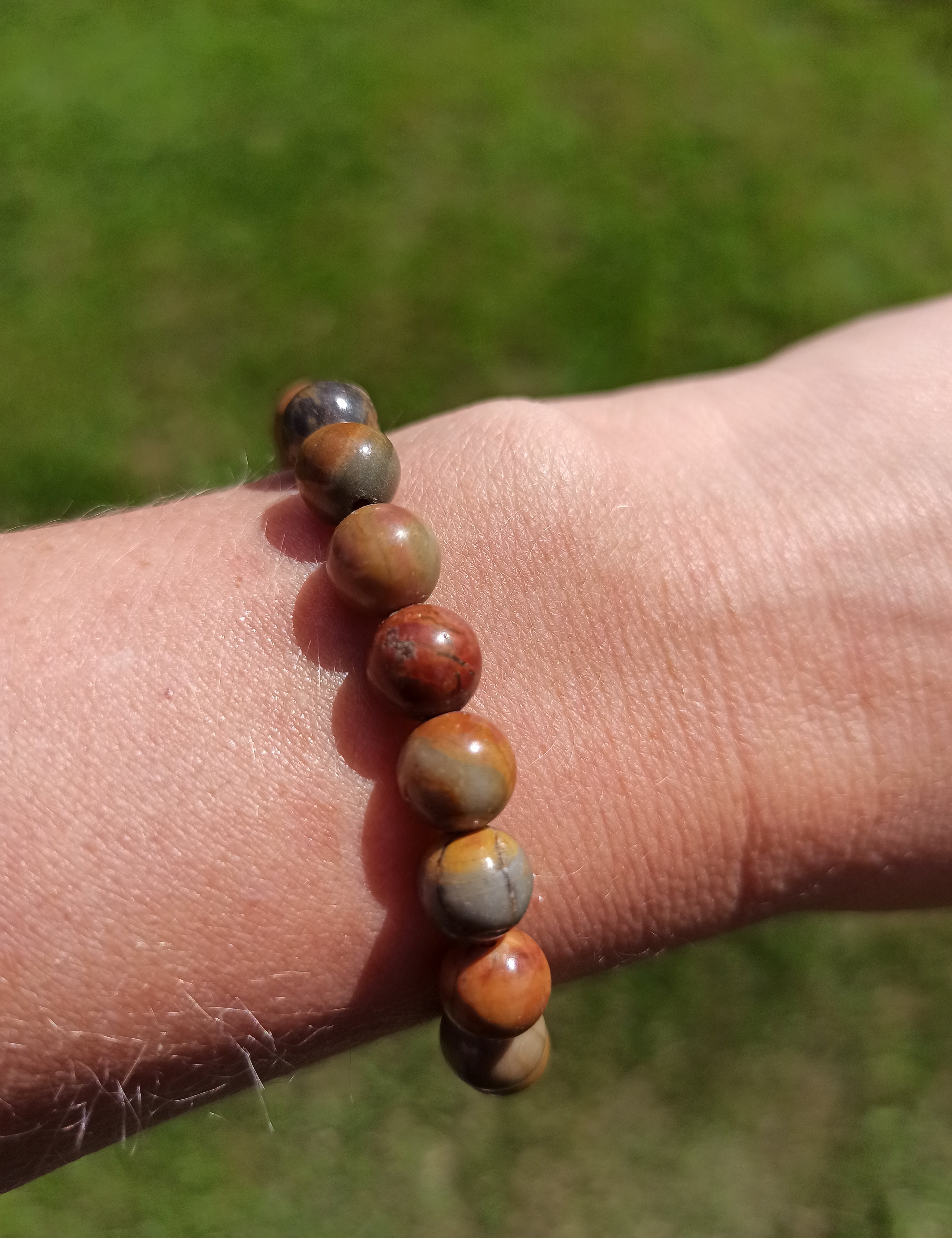 Regenboog Jaspis edelsteen armband | 8 mm | Marga Jacobs