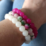 Roze Agaat edelsteen armband | Marga Jacobs