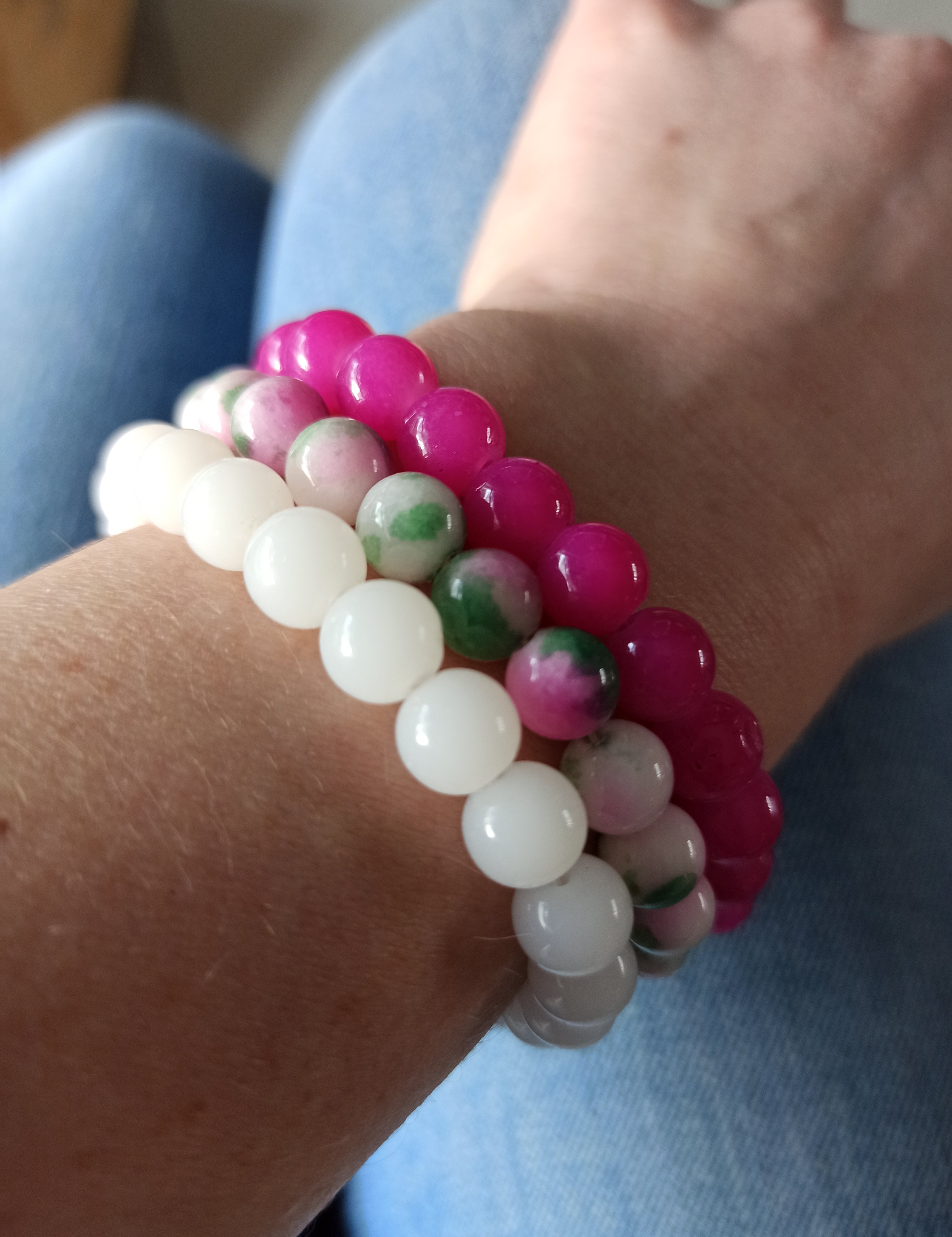 Witte Jade edelsteen armband | Marga Jacobs
