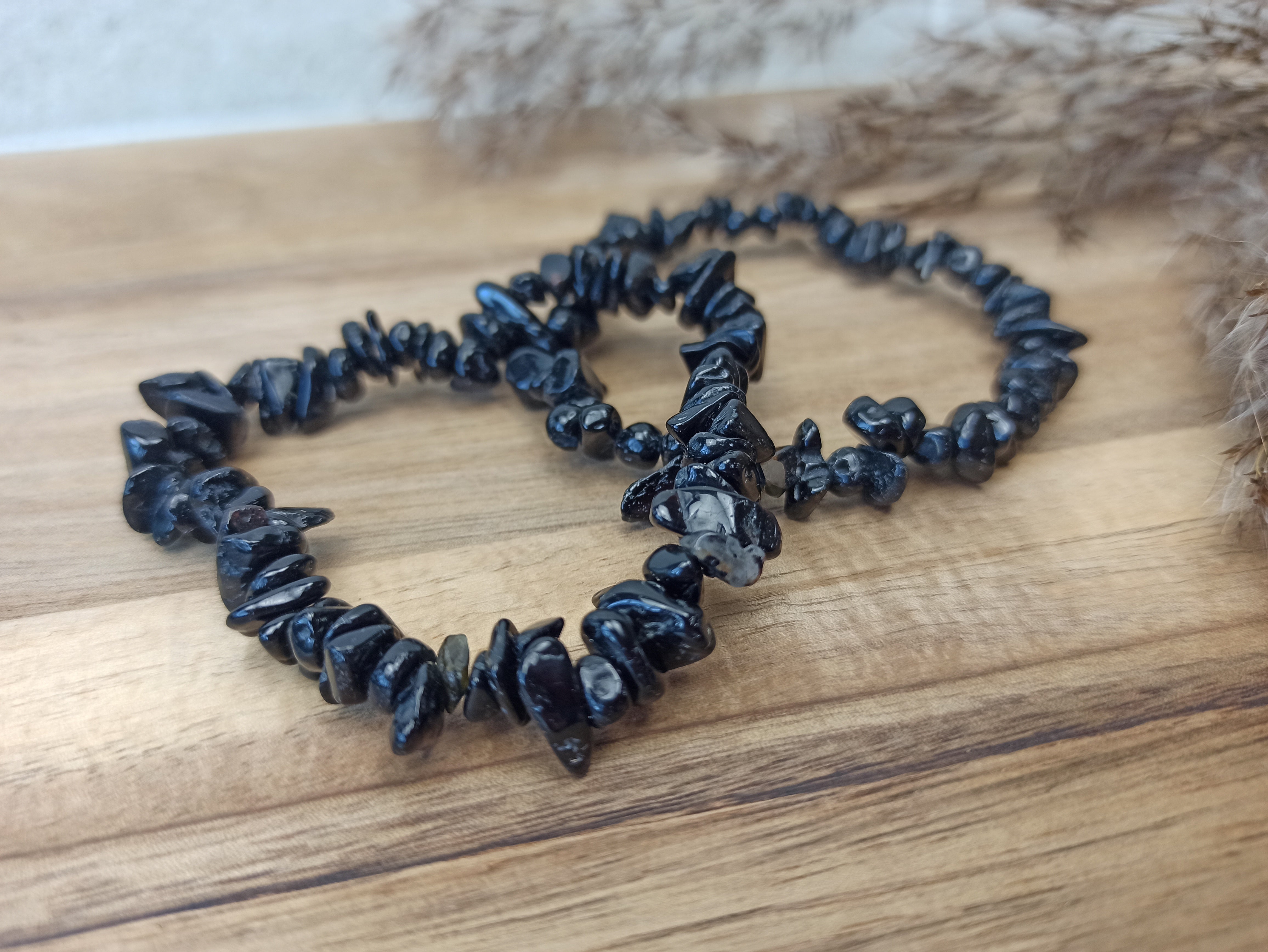 Zwarte toermalijn edelsteen armband split | Marga Jacobs