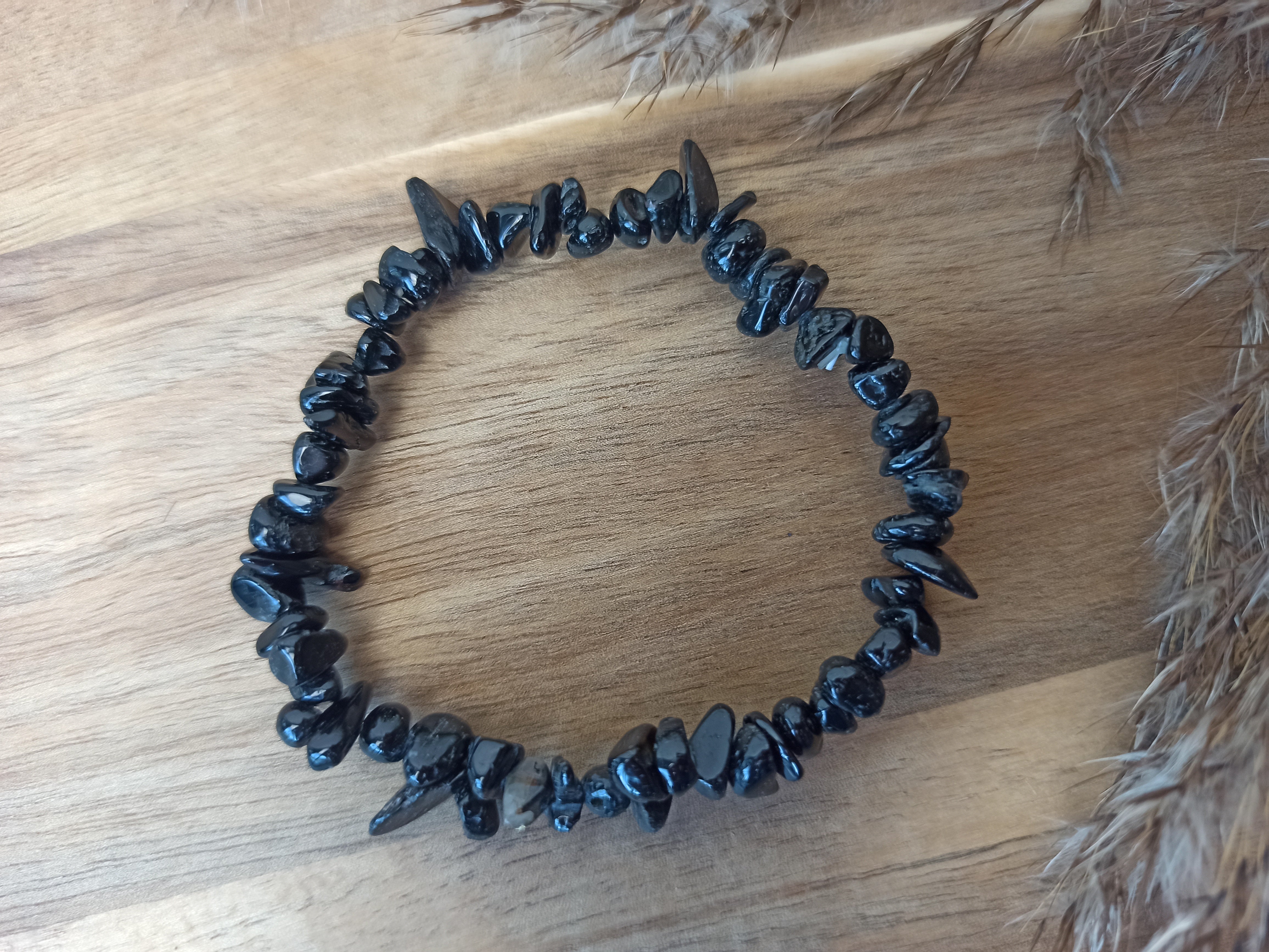 Zwarte toermalijn edelsteen armband split | Marga Jacobs