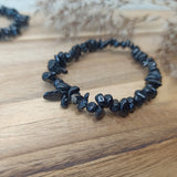 Zwarte toermalijn edelsteen armband split | Marga Jacobs