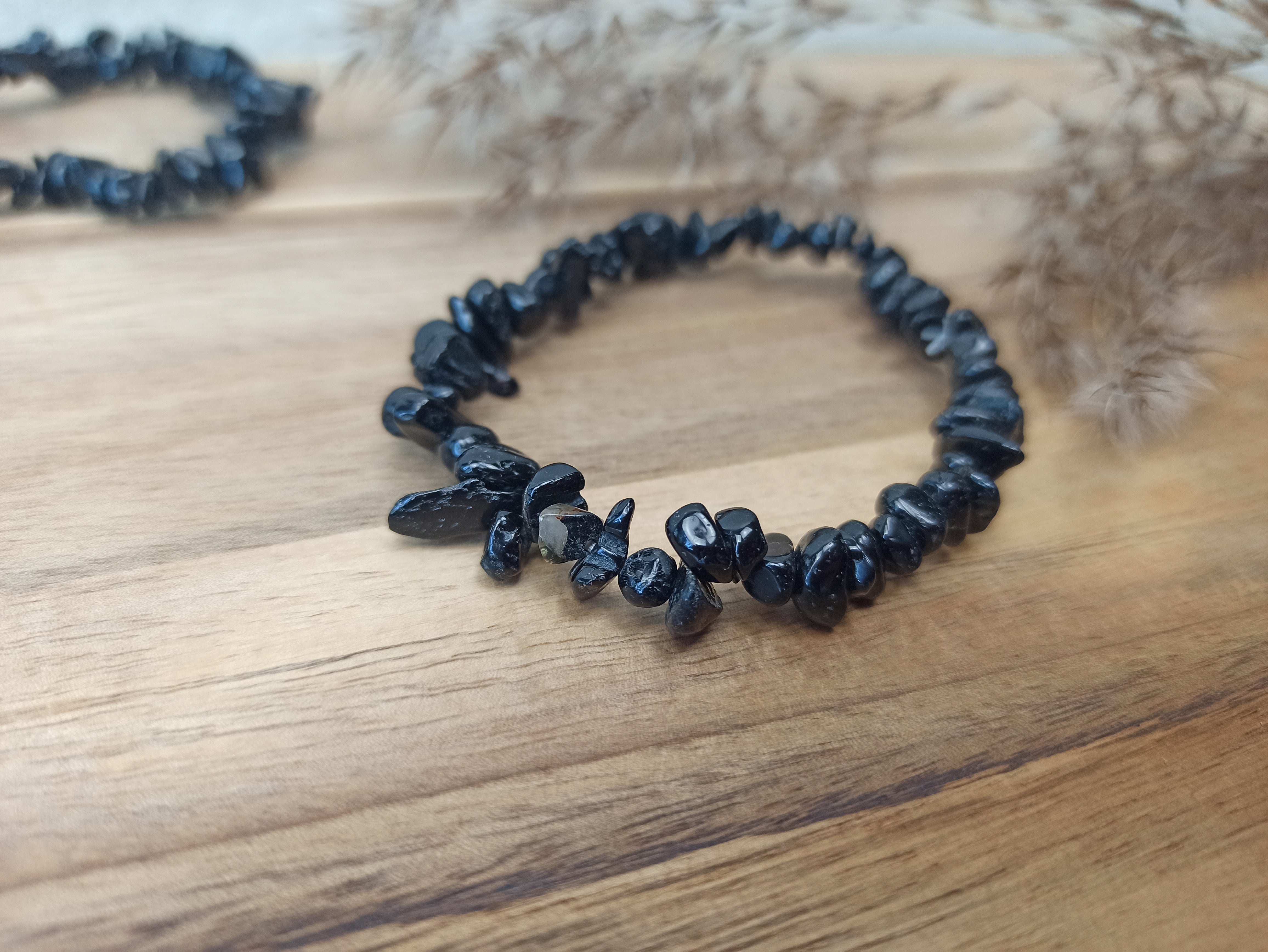 Zwarte toermalijn edelsteen armband split | Marga Jacobs