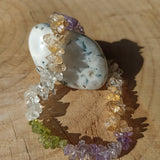 Amethist - Citrien - Bergkristal - Peridoot edelsteen armband split – curated crystal by Marga Jacobs | rust, symboliek en intuïtieve zelfzorg
