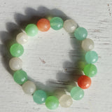 Bergkristal - Groene agaat - Carneool (facet) edelsteen armband | 10 mm – curated crystal by Marga Jacobs | rust, symboliek en intuïtieve zelfzorg