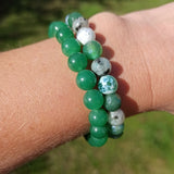 Groene agaat edelsteen armband | 8 mm – curated crystal by Marga Jacobs | rust, symboliek en intuïtieve zelfzorg