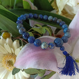 Lapis Lazuli edelsteen armband met flosje | 8 mm – curated crystal by Marga Jacobs | rust, symboliek en intuïtieve zelfzorg