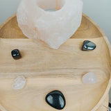 Obsidiaan trommelstenen – curated crystal by Marga Jacobs | rust, symboliek en intuïtieve zelfzorg