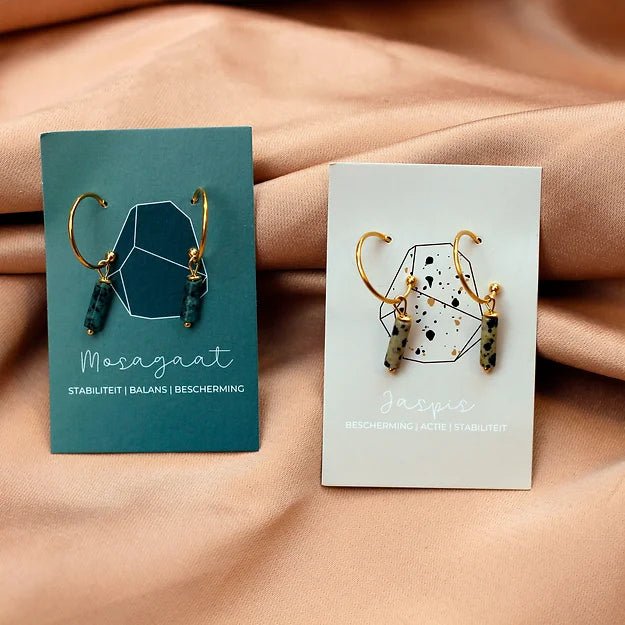 Oorbellen 'suit of wands' ~ Uchu Reminders – curated crystal by Marga Jacobs | rust, symboliek en intuïtieve zelfzorg